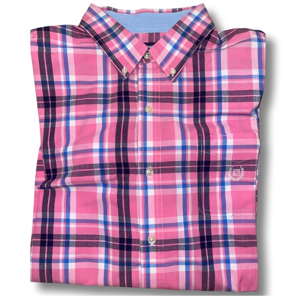 Chaps Flannel Pattern Button Down XL Pink / Blue / Black - Picture 3 of 5
